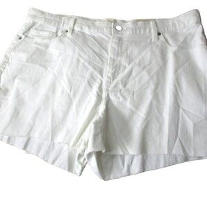 Universal Thread Denim Short Women's 20W White High Rise Cotton Blend 5-Pockets